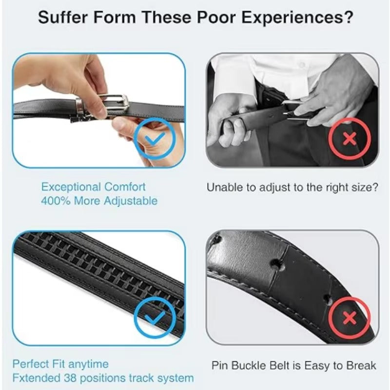 Men's Genuine Leather Ratchet Belt